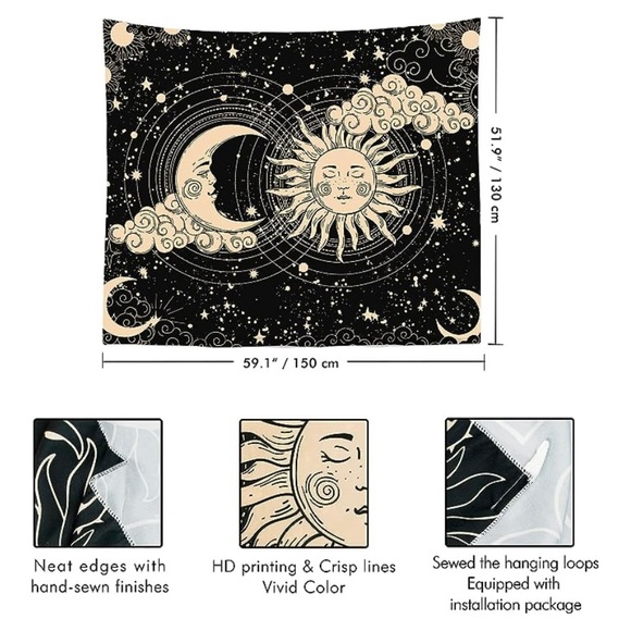 Imandale sun and moon tapestry - Picture 2 of 3